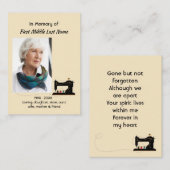 Memorial Keepsake Seamstress  名刺 (正面/裏面)