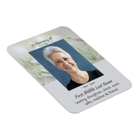 Memorial Keepsake  Snowdrop Flowers マグネット (右側)