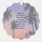 Memorial Keepsake Tropical Beach オーナメントカード (裏面)