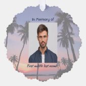 Memorial Keepsake Tropical Beach オーナメントカード (正面)