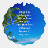 Memorial Keepsake Tropical Beach Exotic オーナメントカード (裏面)