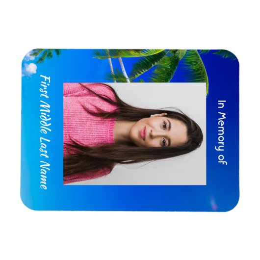 Memorial Keepsake Tropical Beach Exotic マグネット (横)