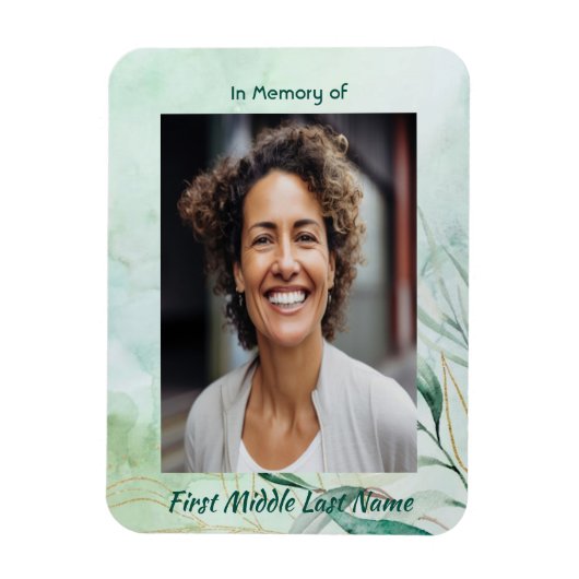 Memorial Keepsake  Watercolor Foliage  マグネット (縦)