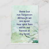Memorial Keepsake Watercolor Foliage 名刺 (裏面)