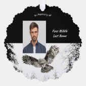 Memorial Keepsake Watercolor Owl Bird オーナメントカード (正面)