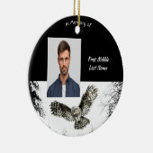 Memorial Keepsake Watercolor Owl Bird セラミックオーナメント (右)