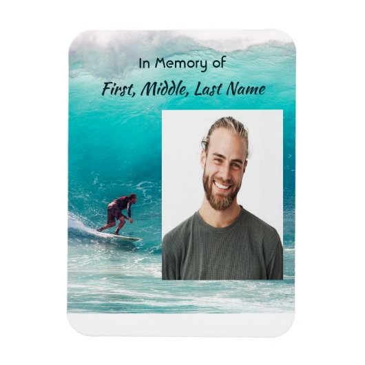 Memorial Keepsake Wave Surfer Water マグネット (縦)