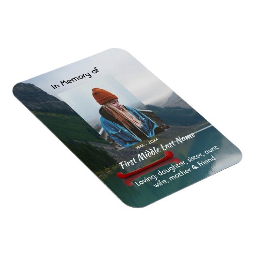 Memorial Keepsake Wilderness Lake Canoe マグネット (右側)