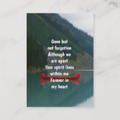 Memorial Keepsake Wilderness Lake Canoe 名刺 (裏面)