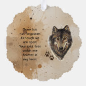 Memorial Keepsake Wolf Wolves Animal オーナメントカード (裏面)