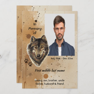 Memorial Keepsake Wolf Wolves Animal 招待状
