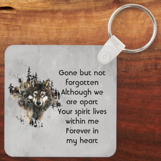  Memorial Keepsake Wolf Wolves Animal art キーホルダー (裏面)
