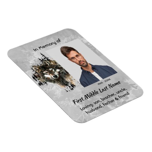 Memorial Keepsake Wolf Wolves Animal art マグネット (右側)