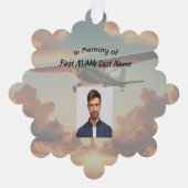 Memorial Keepsakes Pilot Airplane Sunset オーナメントカード (正面)