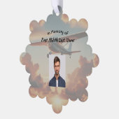 Memorial Keepsakes Pilot Airplane Sunset オーナメントカード (左)