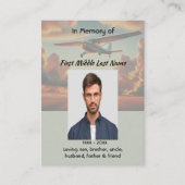  Memorial Keepsakes Pilot Airplane Sunset 名刺 (正面)