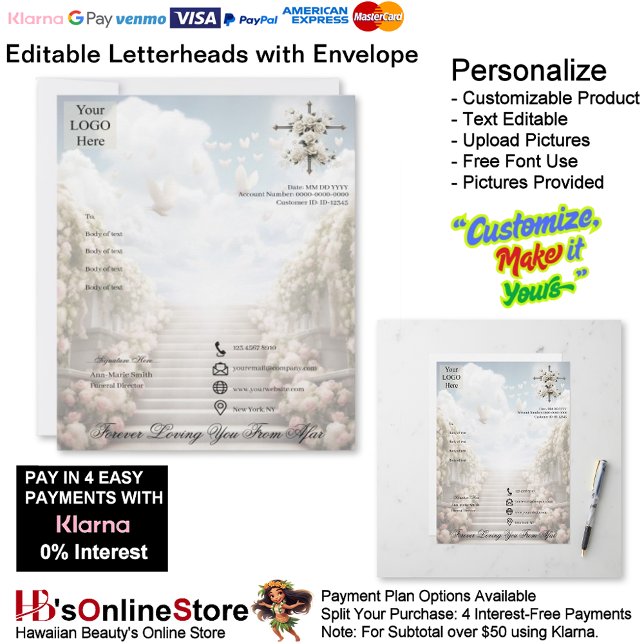 Memorial Letterhead & Envelope Forever Loving You レターヘッド (Memorial Letterhead & Envelope Forever Loving You.)