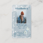 Memorial Memory Card Dragonfly White Flower 名刺 (正面)