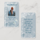 Memorial Memory Card Dragonfly White Flower 名刺 (正面/裏面)