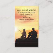 Memorial Memory Card Father Son Fishing Fisherman 名刺 (裏面)