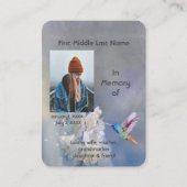 Memorial Memory Card Hummingbird White Flowers 名刺 (正面)