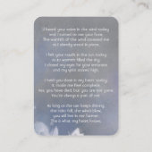 Memorial Memory Card Hummingbird White Flowers 名刺 (裏面)