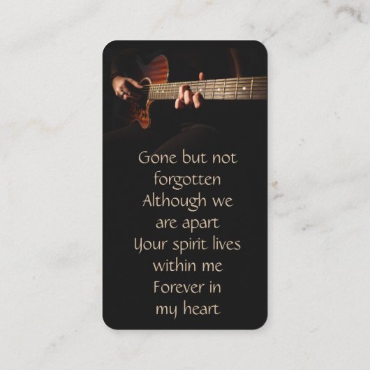 Memorial Memory Card Music Guitar  名刺 (裏面)