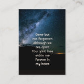 Memorial Milky Way Starry Night Sky コーリングカード (裏面)