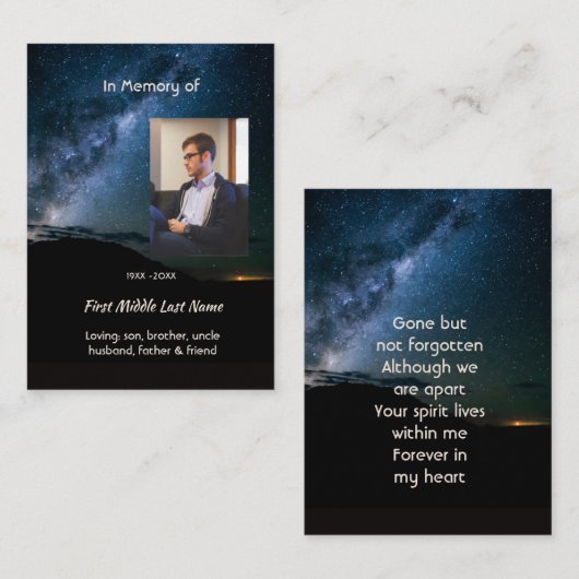 Memorial Milky Way Starry Night Sky コーリングカード (正面/裏面)