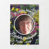 Memorial Mixed Floral Photo Poem 三つ折り案内状 (カバー)