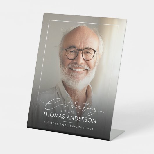 Memorial or Funeral Photo Tribute Black Faded 台座サイン (正面)