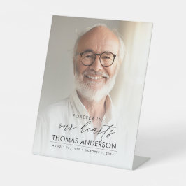 Memorial or Funeral Photo Tribute White Faded 台座サイン