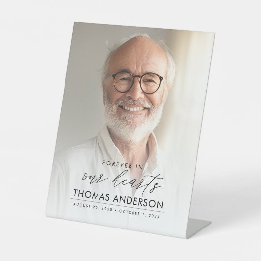 Memorial or Funeral Photo Tribute White Faded 台座サイン (正面)