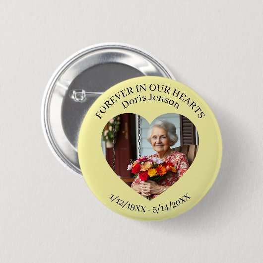 Memorial or Vigil Keepsake | Forever in our Hearts 缶バッジ (正面&裏面)