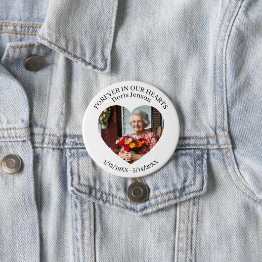 Memorial or Vigil Keepsake | Forever in our Hearts 缶バッジ (インサイチュ)