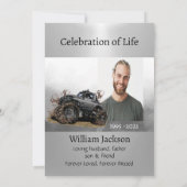 Memorial Photoお祝いのライフ招待状トラック 招待状 (裏面)