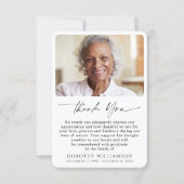 Memorial Photo Elegant Script サンキューカード (正面)