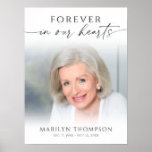 Memorial Photo Elegant Script Funeral Welcome Sign ポスター (正面)