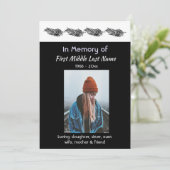 Memorial Photo Invite Graphic Art Feather Tribal 招待状 (スタンド正面)