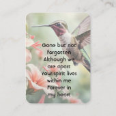  Memorial Photo Keepsake Hummingbird 名刺 (裏面)