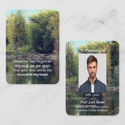 Memorial Photo Keepsake Lake Pond Park Ducks Water 名刺 (正面/裏面)