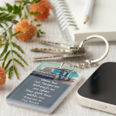 Memorial Photo Keepsake Semi Truck Tractor Trailer キーホルダー (正面右)