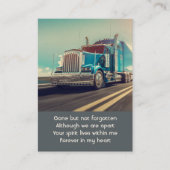 Memorial Photo Keepsake Semi Truck Tractor Trailer 名刺 (正面)
