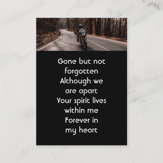 Memorial   Photo Motorcycle Biker  名刺 (正面)