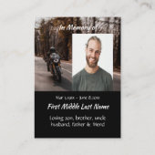 Memorial   Photo Motorcycle Biker  名刺 (裏面)