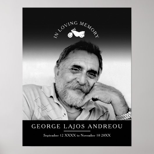 Memorial photo motorcycle funeral custom ポスター (正面)