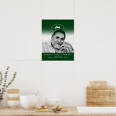 Memorial photo motorcycle funeral custom green ポスター (キッチン)