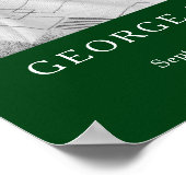 Memorial photo motorcycle funeral custom green ポスター (角)