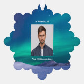 Memorial Photo Northern Lights Aurora Borealis オーナメントカード (裏面)