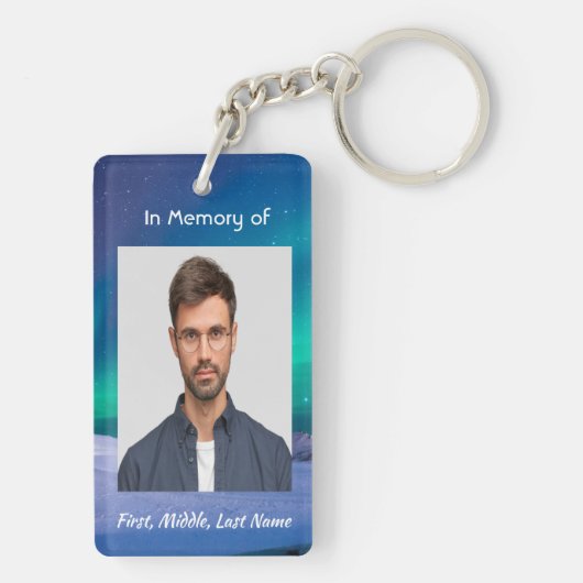 Memorial Photo Northern Lights Aurora Borealis キーホルダー (裏面)